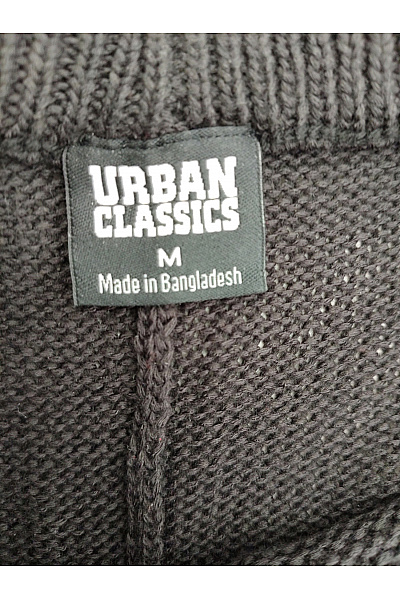 URBAN CLASSICS Černé pletené zvonové kalhoty s vysokým pasem Velikost M | URBAN CLASSICS | obrázek 5