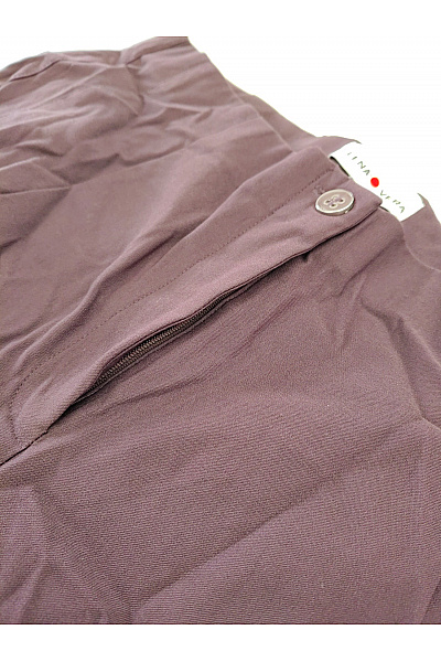 HELENA VERA Fialové rovné kalhoty s pružným pasem Velikost DE 44 | HELENA VERA | obrázek 5
