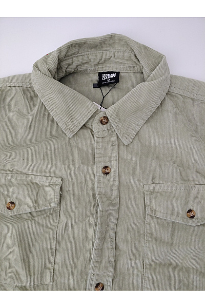 URBAN CLASSICS Dámská khaki bavlněná košile s dlouhým rukávem ležérní Vel. M | URBAN CLASSICS | obrázek 3