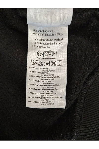 def Pánská černá bavlněná mikina na zip s kapucí Velikost L | def | obrázek 4