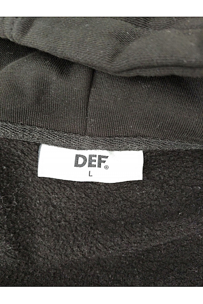 def Pánská černá bavlněná mikina na zip s kapucí Velikost L | def | obrázek 5