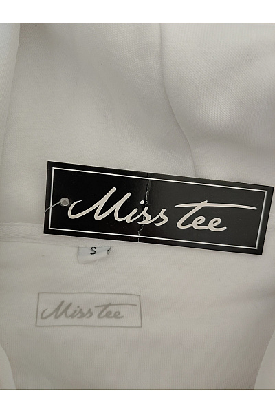 miss tee Bílá bavlněná mikina s kapucí a potiskem Velikost S | miss tee | obrázek 4