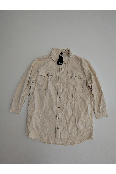 URBAN CLASSICS Béžová Manšestrová Košilová Bunda Oversize Vel. L