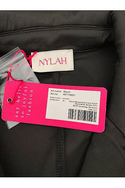 NYLAH Černé dámské sako s béžovými pruhy elegantní business Vel. DE 44 | NYLAH | obrázek 11