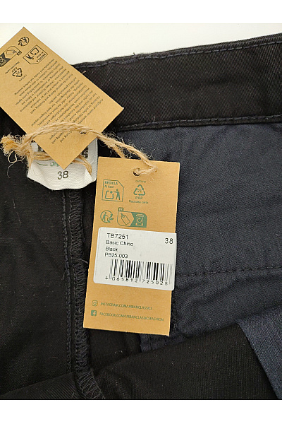 URBAN CLASSICS Pánské černé bavlněné chinos kalhoty rovné Velikost EU 38 | URBAN CLASSICS | obrázek 5