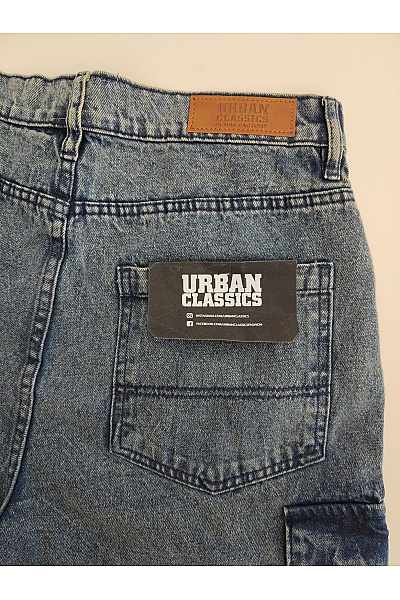 URBAN CLASSICS Dámské modré cargo džíny s vysokým pasem a širokými nohavicemi Vel. EU 32 | URBAN CLASSICS | obrázek 11