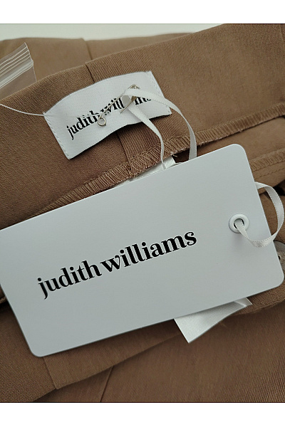 Judith Williams Hnědé elegantní kalhoty s vysokým pasem a puky Vel. DE 36 | Judith Williams | obrázek 9