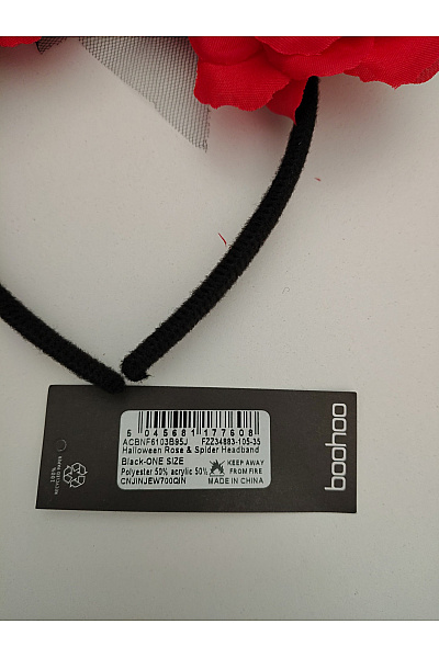 boohoo Červená čelenka s růžemi a pavučinou halloweenský doplněk | boohoo | obrázek 5