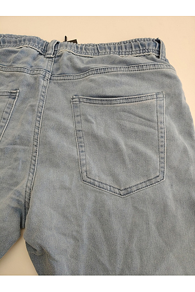 URBAN CLASSICS Dámské modré bavlněné džíny jogger seprané Vel. M | URBAN CLASSICS | obrázek 6