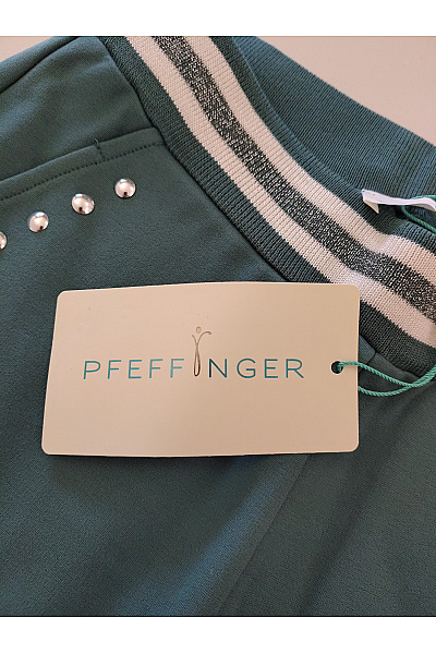 PFEFFINGER Zelené dámské tepláky s vysokým pasem a rozparkem Velikost DE 34 | PFEFFINGER | obrázek 7