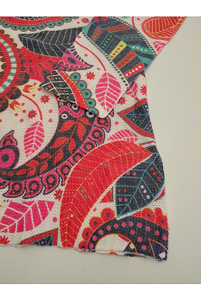 Barevné dámské tričko s dlouhým rukávem a paisley vzorem Vel. DE 42 | Unimoda | obrázek 2