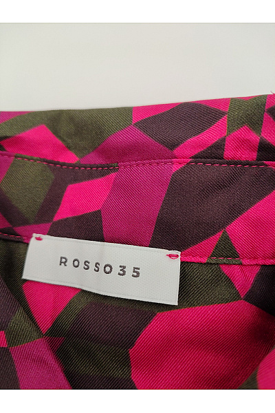 ROSSO35 Barevné hedvábné košilové maxi šaty s dlouhým rukávem Vel. IT 44 | ROSSO35 | obrázek 6