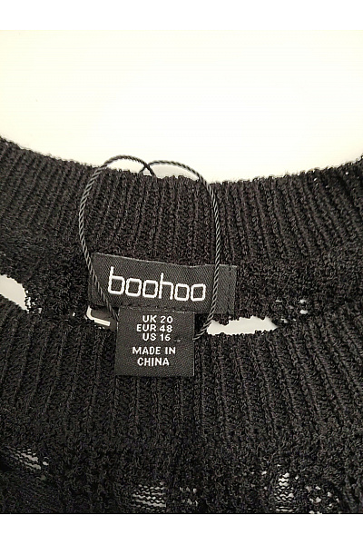 boohoo Černý asymetrický crop pulovr s dlouhým rukávem Vel. EU 48 | boohoo | obrázek 5