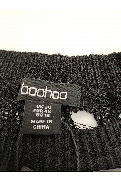 boohoo Černý asymetrický crop pulovr s dlouhým rukávem Vel. EU 48 | boohoo | obrázek 7