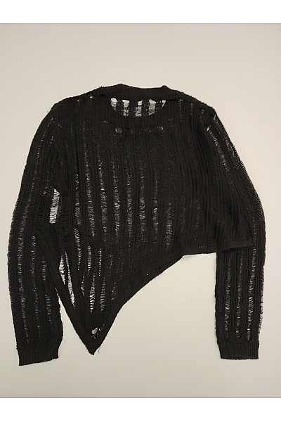 boohoo Černý asymetrický crop pulovr s dlouhým rukávem Vel. EU 48 | boohoo | obrázek 9