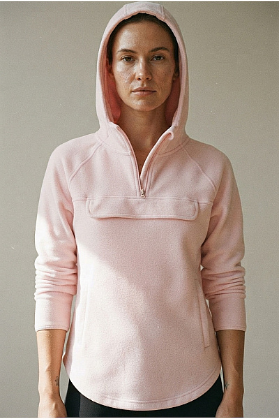 URBAN CLASSICS Růžová Sportovní Mikina S Kapucí A Zipem Vel. M