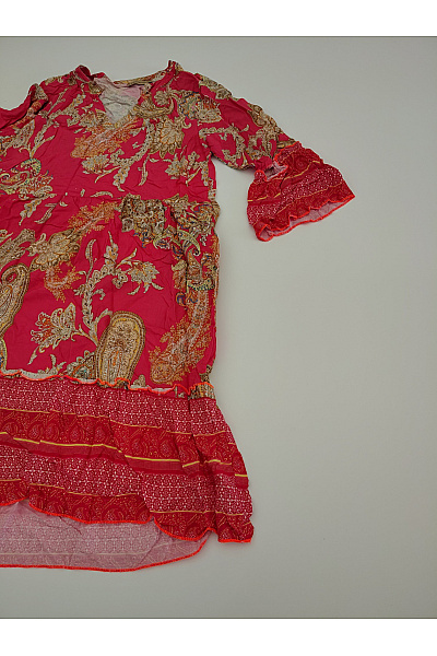 ZAUBERSTERN Růžové boho šaty s paisley vzorem krátké letní Velikost M | ZAUBERSTERN | obrázek 2