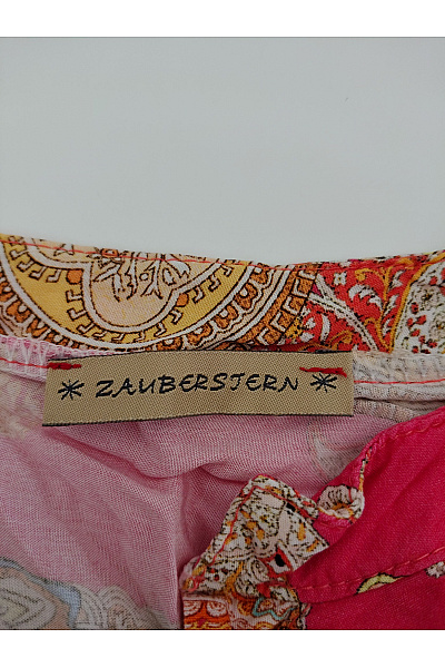 ZAUBERSTERN Růžové boho šaty s paisley vzorem krátké letní Velikost M | ZAUBERSTERN | obrázek 5