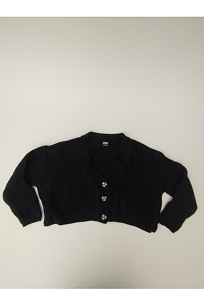 URBAN CLASSICS Černý Pletený Crop Kardigan Na Knoflíky Do Véčka Vel. XS