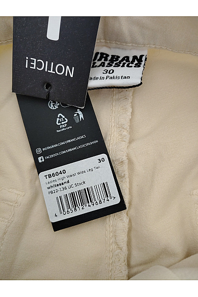 URBAN CLASSICS Béžové bavlněné cargo kalhoty s širokými nohavicemi Velikost 30 | URBAN CLASSICS | obrázek 5