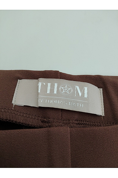 THOM By Thomas Rath Hnědé elegantní cigaretové kalhoty s vysokým pasem Velikost UK 22 | THOM By Thomas Rath | obrázek 5