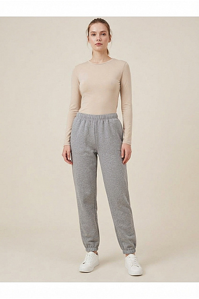 URBAN CLASSICS Šedé Dámské Tepláky Jogger S Gumou V Pase Velikost L