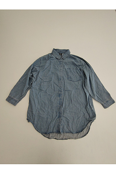 URBAN CLASSICS Dámská Modrá Bavlněná Riflová Košile Oversized Vel. 3xl