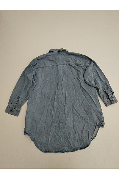 URBAN CLASSICS Dámská modrá bavlněná riflová košile oversized Vel. 3xl | URBAN CLASSICS | obrázek 3