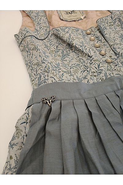 CocoVero Dámské lněné šaty dirndl midi květované Velikost DE 42 | CocoVero  | obrázek 4
