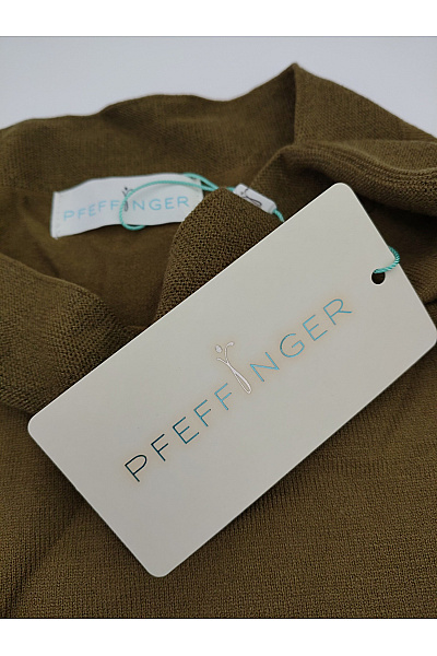 PFEFFINGER Dámský khaki pletený pulovr s lodičkovým výstřihem Velikost EU 34 | PFEFFINGER | obrázek 7