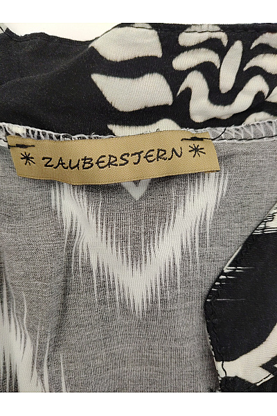 ZAUBERSTERN Černobílé boho šaty s dlouhým rukávem Vel. EU L | ZAUBERSTERN | obrázek 4