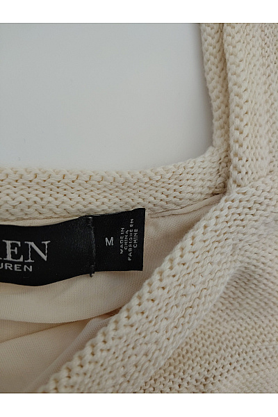 Ralph Lauren Béžové pletené letní šaty na ramínka do áčka Velikost M | Ralph Lauren | obrázek 6