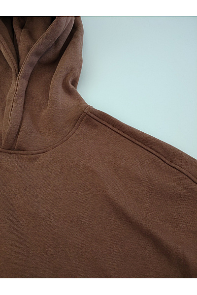 Pánská hnědá bavlněná oversized mikina s kapucí Velikost L | Unimoda | obrázek 2