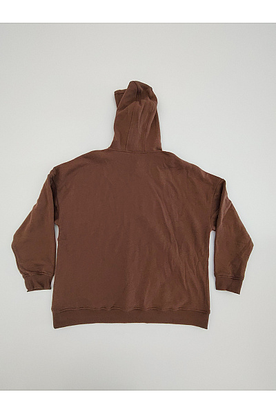 Pánská hnědá bavlněná oversized mikina s kapucí Velikost L | Unimoda | obrázek 6