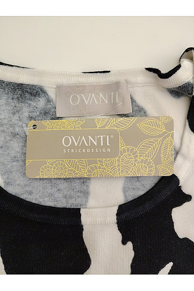 OVANTI Černobílý vzorovaný pulovr s asymetrickým střihem Velikost DE 46 | OVANTI | obrázek 5