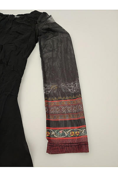 DESIGUAL Černé boho šaty s dlouhým rukávem a výšivkou Vel. S | DESIGUAL | obrázek 3