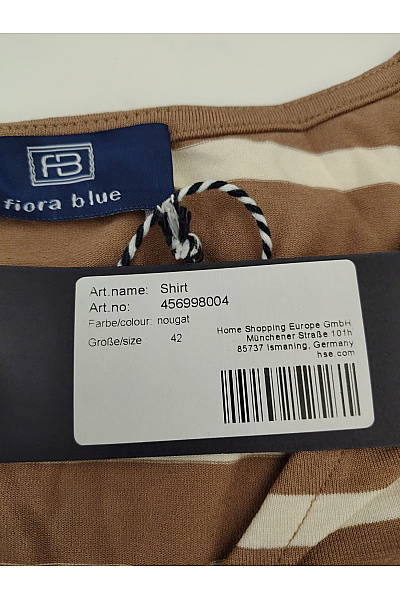 fiora blue Hnědé pruhované dámské tričko s dlouhým rukávem a uzlem Vel. DE 42 | fiora blue | obrázek 9