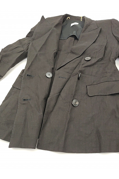 marella Černé lněné dvouřadé sako elegantní business Vel. DE 34 | marella | obrázek 5