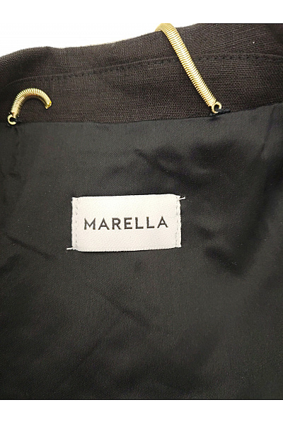 marella Černé lněné dvouřadé sako elegantní business Vel. DE 34 | marella | obrázek 6