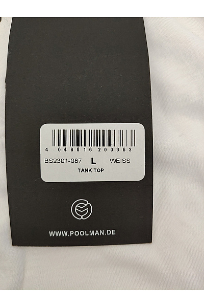 Poolman Bílé bavlněné pánské tílko s kulatým výstřihem a nápisem Velikost EU L | Poolman | obrázek 4
