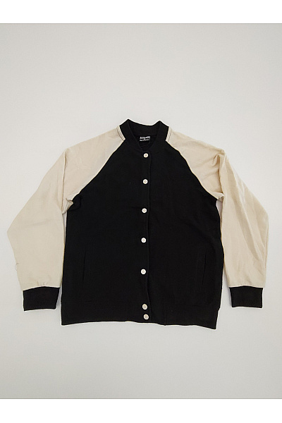 URBAN CLASSICS Černobílá Baseballová Bomber Bunda Bavlněná Velikost M