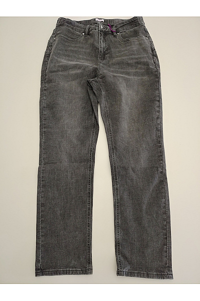 Curvy Me Šedé Dámské Džíny S Vysokým Pasem Rovné Velikost DE 42