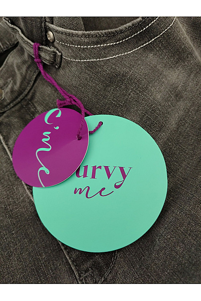 curvy me Šedé dámské džíny s vysokým pasem rovné Velikost DE 42 | curvy me | obrázek 7