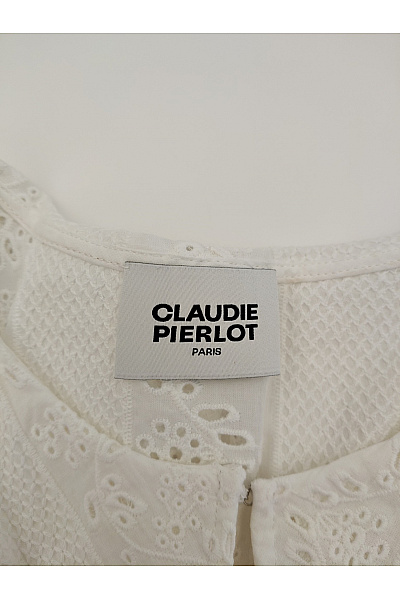 CLAUDIE PIERLOT Bílé bavlněné krajkové šaty s dlouhým rukávem Velikost EU 40 | CLAUDIE PIERLOT | obrázek 10