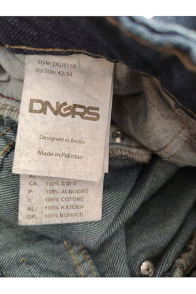 DNGRS Pánské modré bavlněné džíny rovné Velikost US 42/34 | DNGRS | obrázek 7