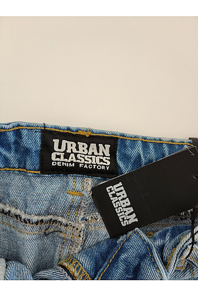 URBAN CLASSICS Modrá džínová mini sukně s vysokým pasem a třásněmi Velikost 30 | URBAN CLASSICS | obrázek 8