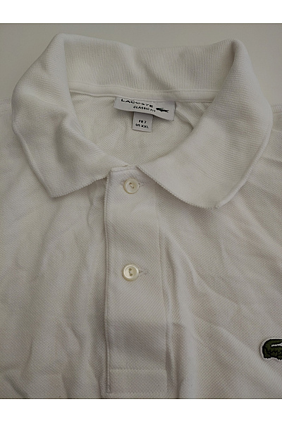 LACOSTE Bílé bavlněné polo tričko s krátkým rukávem a límečkem Vel. FR xxl | LACOSTE | obrázek 4