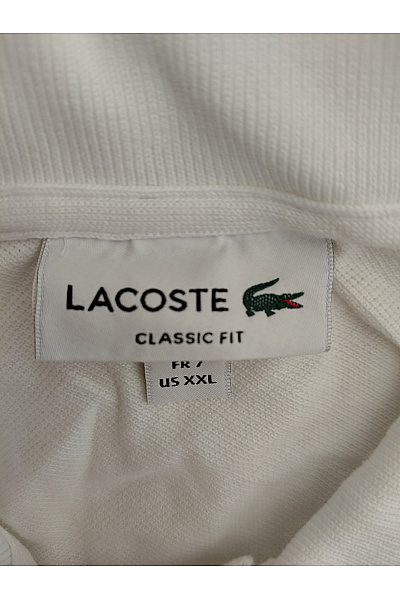 LACOSTE Bílé bavlněné polo tričko s krátkým rukávem a límečkem Vel. FR xxl | LACOSTE | obrázek 5