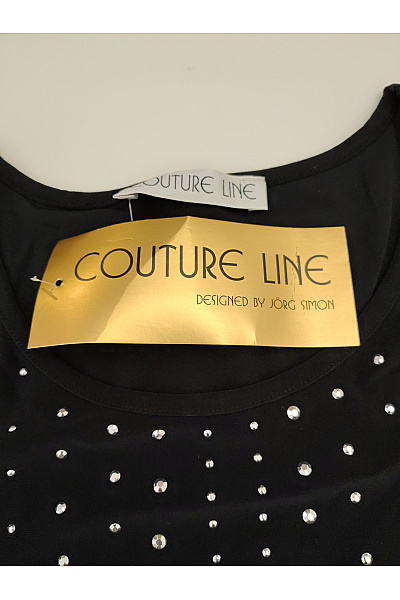 COUTURE LINE Černá elegantní halenka s kamínky pro plnoštíhlé Vel. DE 48 | COUTURE LINE | obrázek 8