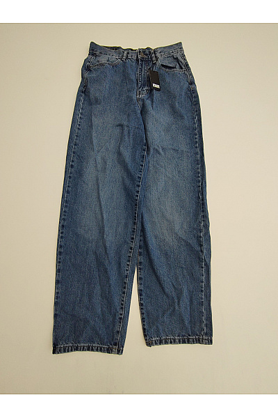 URBAN CLASSICS Dámské Modré Bavlněné Džíny Wide Leg S Vysokým Pasem Velikost 30